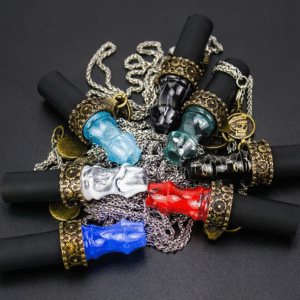 Personal mouthpiece for shisha - Resin + silicone + stainless steel collar